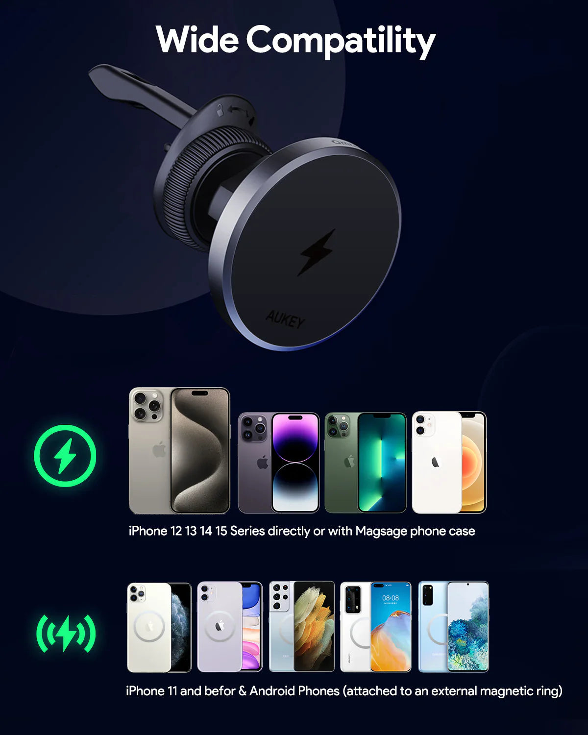 Aukey Magnetic Wireless Charging Car Phone Mount HD-MC13 - SuperSaverAU - view 11