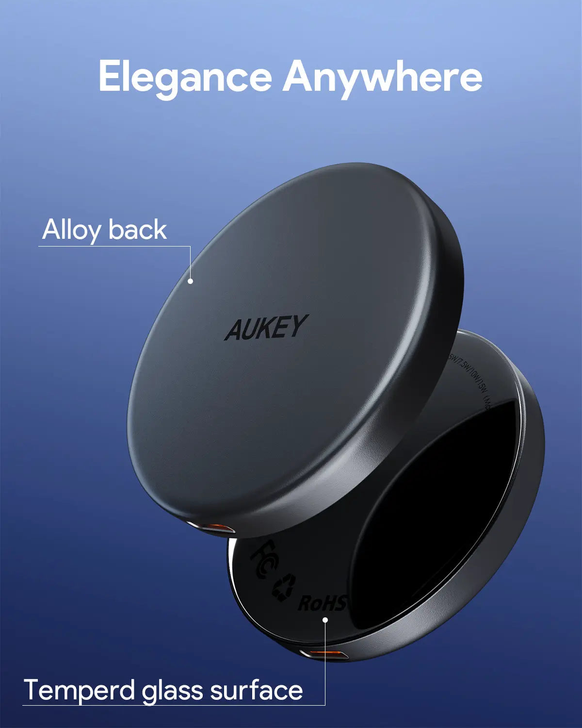 Aukey MagFusion Aura 15W Qi2 Magnetic Wireless Charger