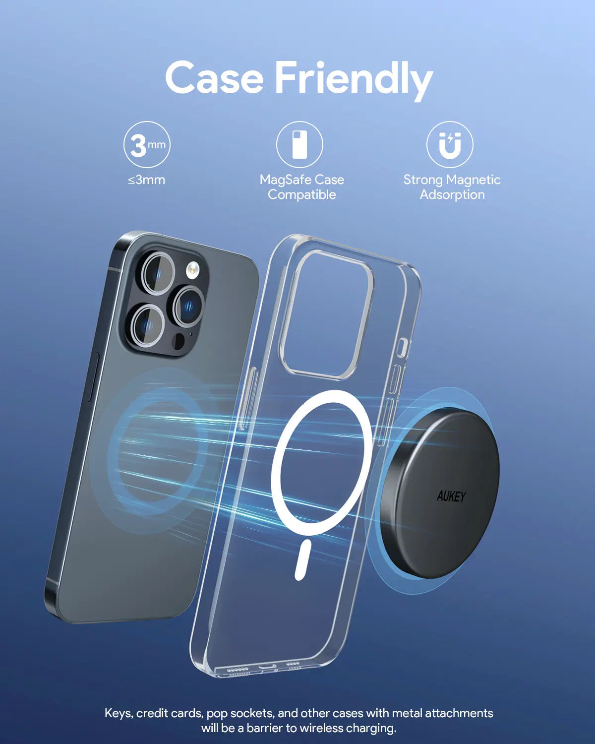 Aukey MagFusion Aura 15W Qi2 Magnetic Wireless Charger