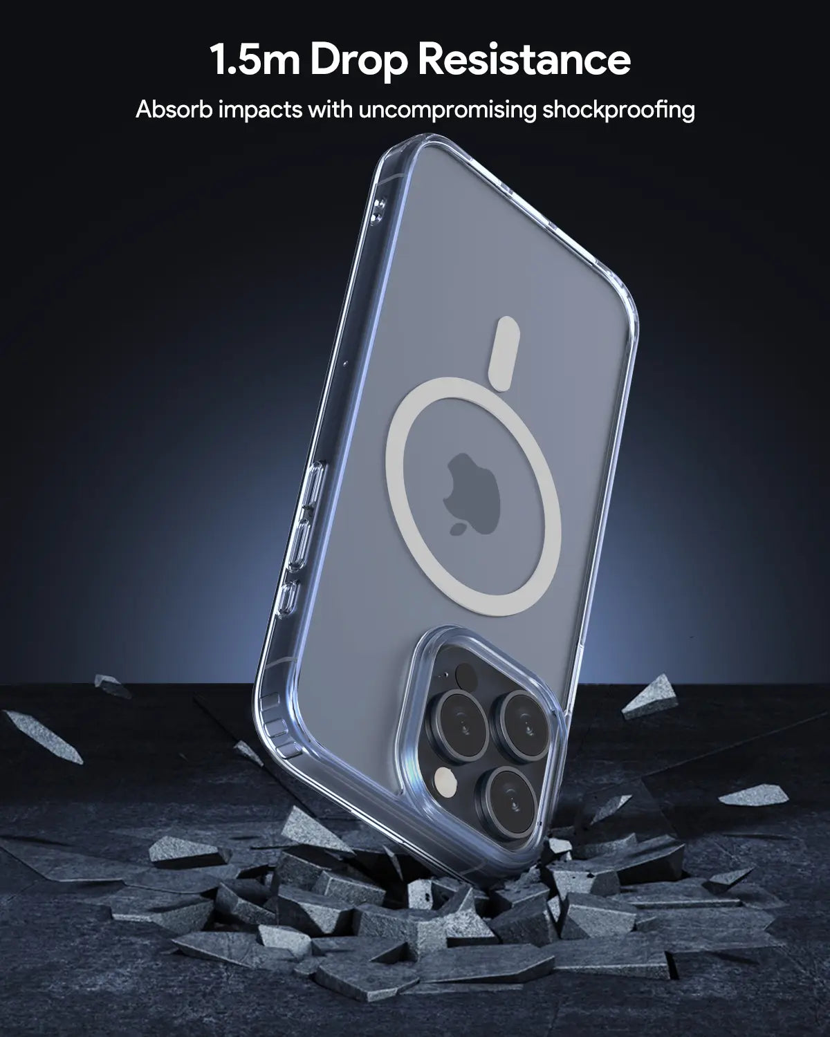 Aukey Magnetic Clear Case for iPhone 15 Pro - Transparent