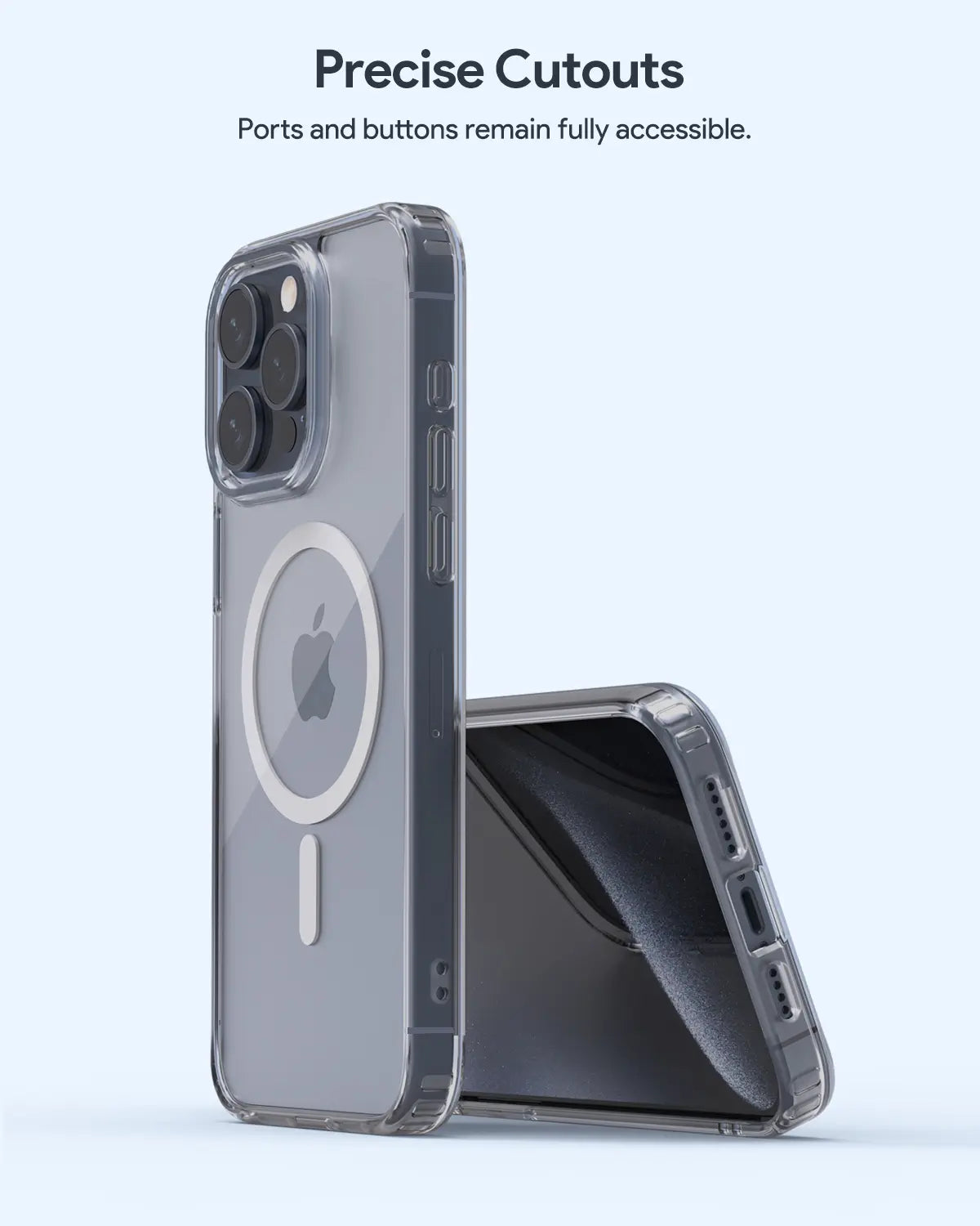 Aukey Magnetic Clear Case for iPhone 15 Pro - Transparent
