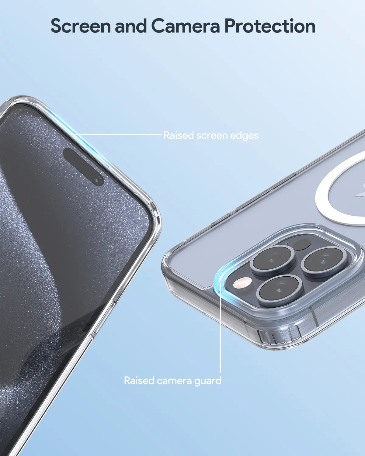 Aukey Magnetic Clear Case for iPhone 15 Pro - Transparent