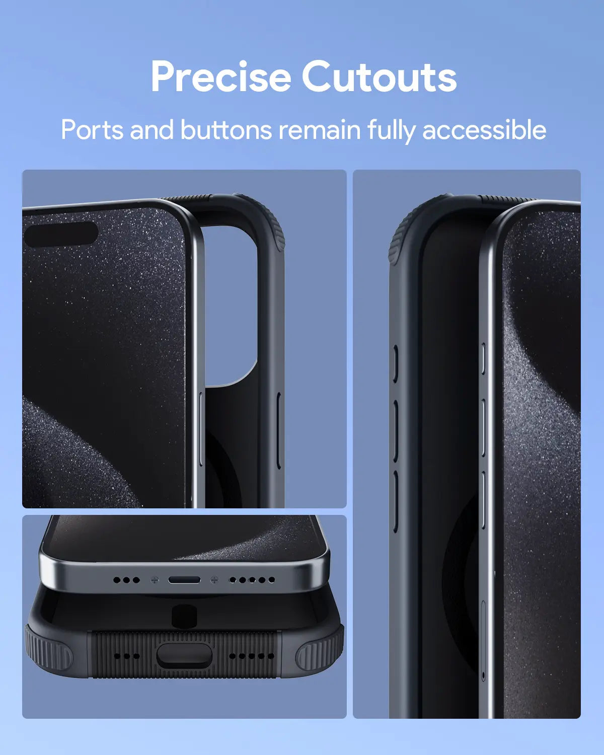 Aukey LiquidFlex Magnetic Silicone Case for iPhone 15 Pro Max - Dark Gray