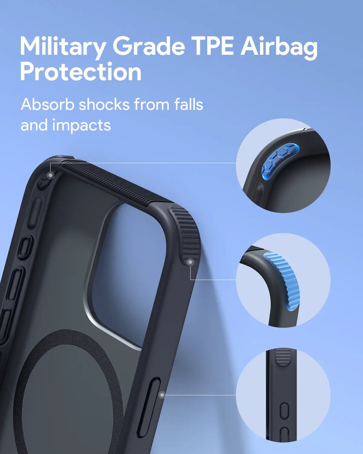 Aukey LiquidFlex Magnetic Silicone Case for iPhone 15 Pro Max - Dark Gray