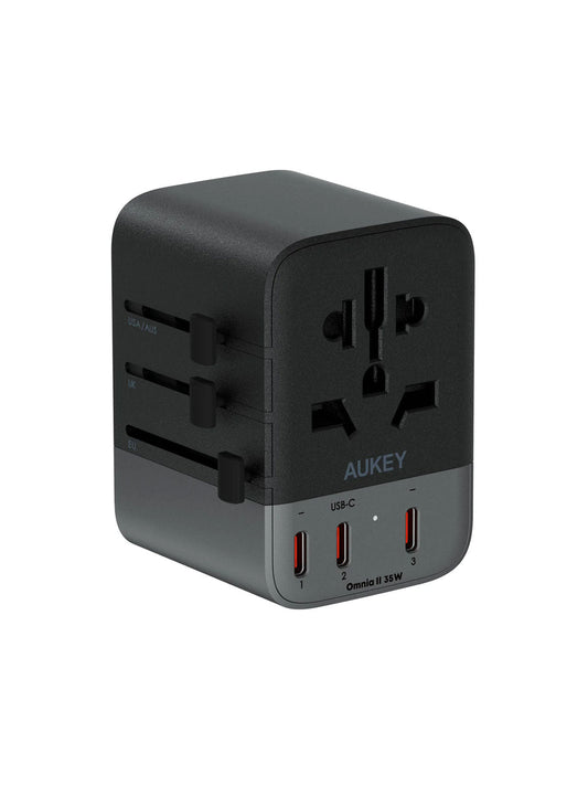 Aukey 35W GaN Universal Travel Adapter with USB Ports