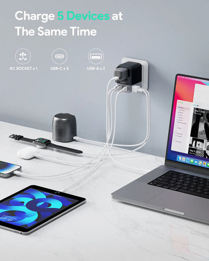 Aukey 35W GaN Universal Travel Adapter with USB Ports