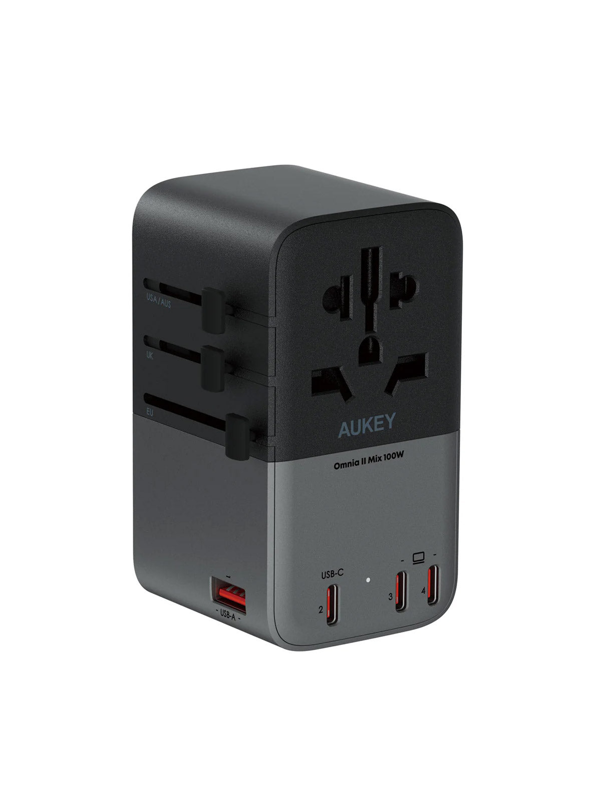 Aukey 100W GaN Universal Travel Adapter with USB Ports