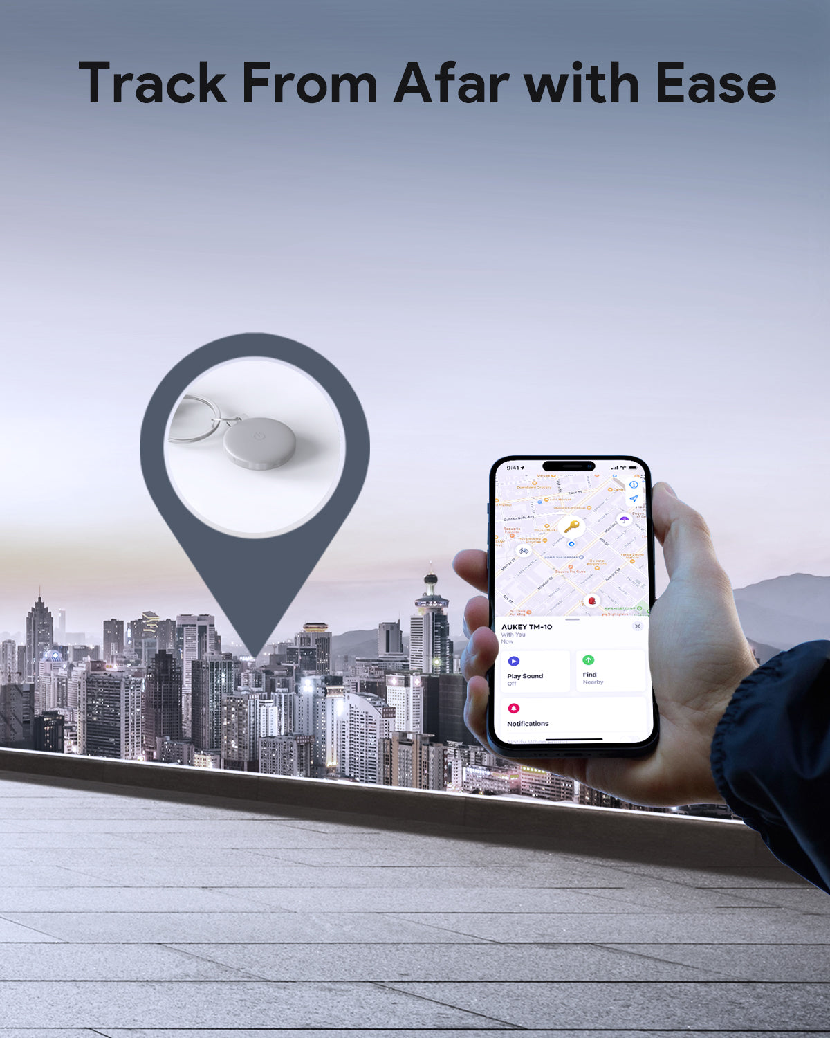 Aukey Track Mate 1 Bluetooth Tracker - Easy Item Location