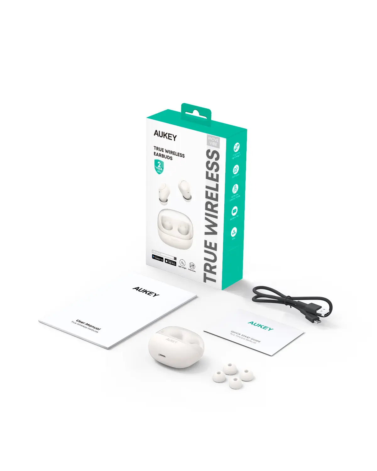 Aukey True Wireless Earbuds with Deep Bass EP-M3A