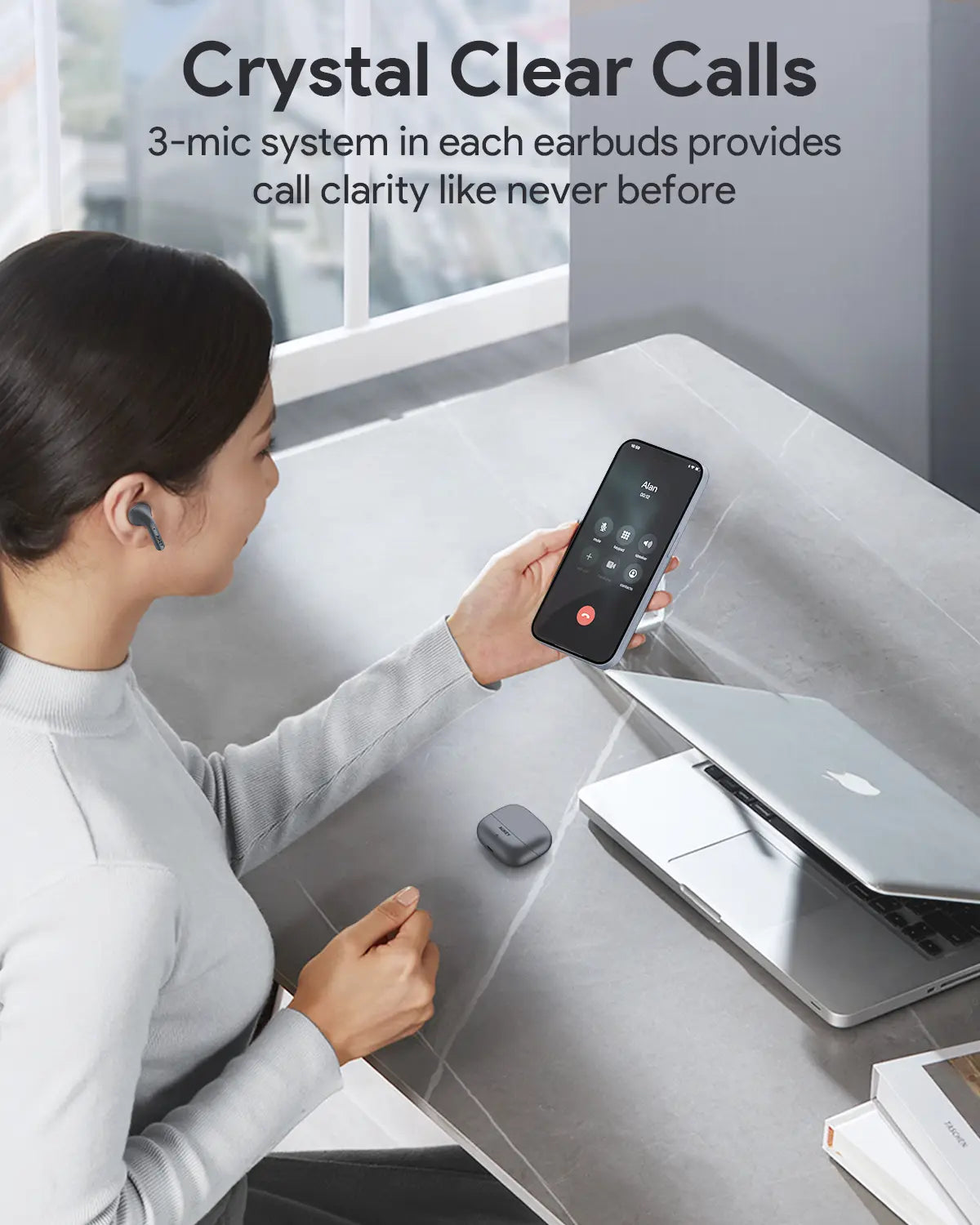 Aukey True Wireless Earbuds with Hybrid Active Noise Cancellation EP-B1