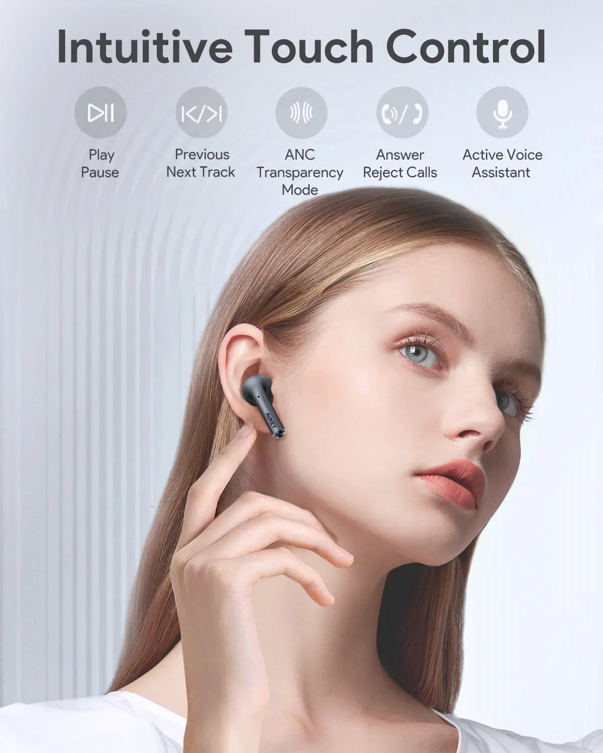 Aukey True Wireless Earbuds with Hybrid Active Noise Cancellation EP-B1