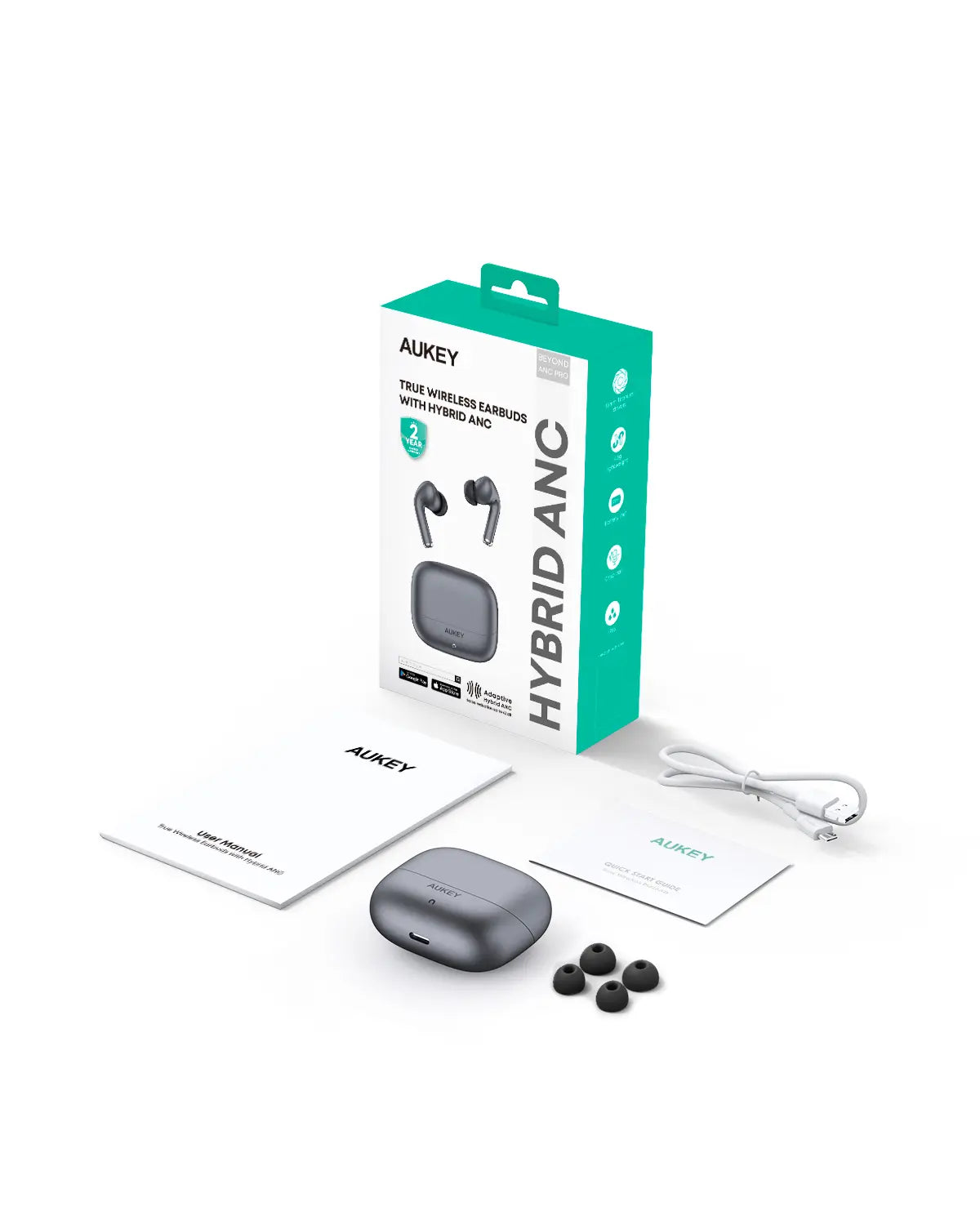 Aukey True Wireless Earbuds with Hybrid Active Noise Cancellation EP-B1