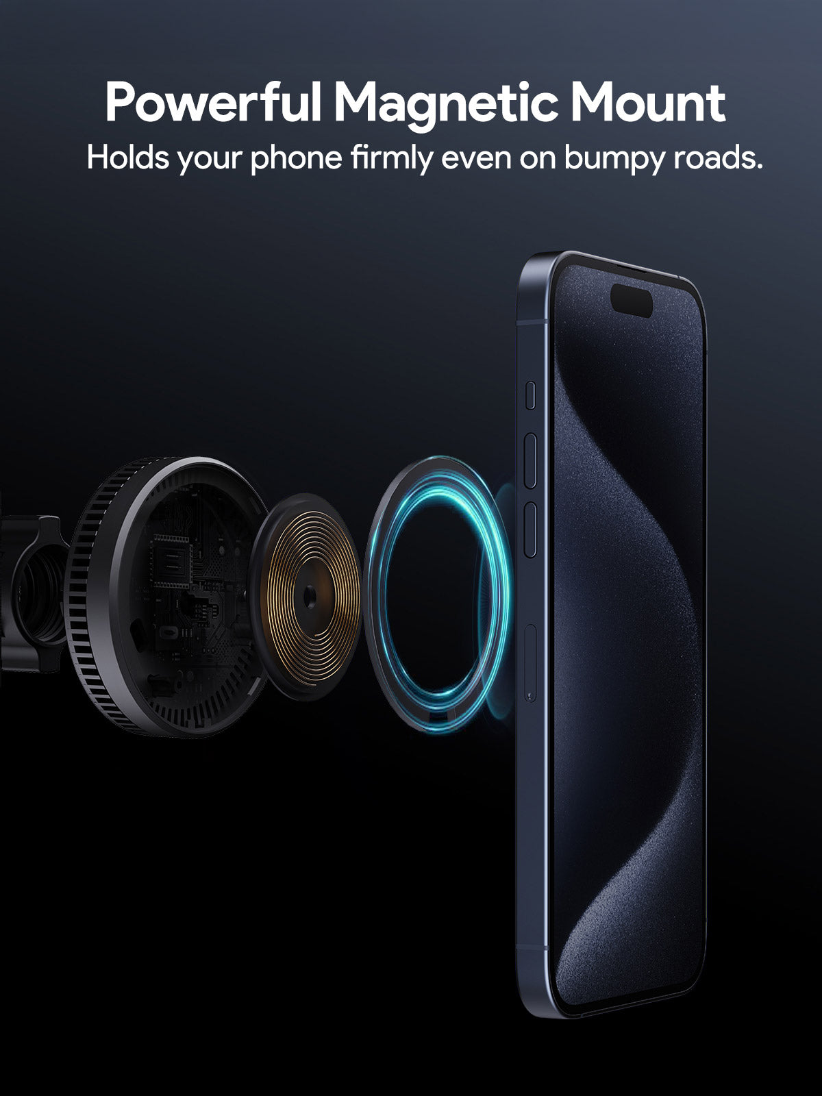 Aukey 15W MagSafe Wireless Car Charger with Active Cooling