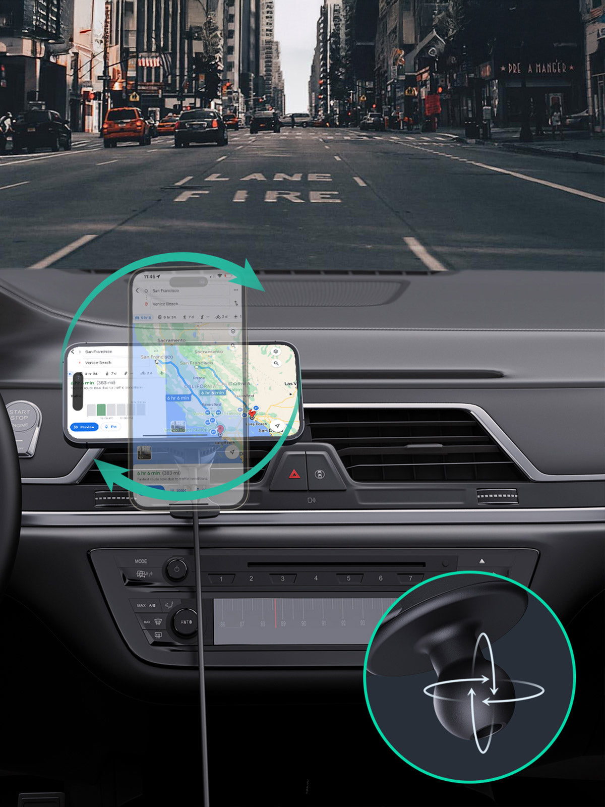 Aukey 15W MagSafe Wireless Car Charger with Active Cooling