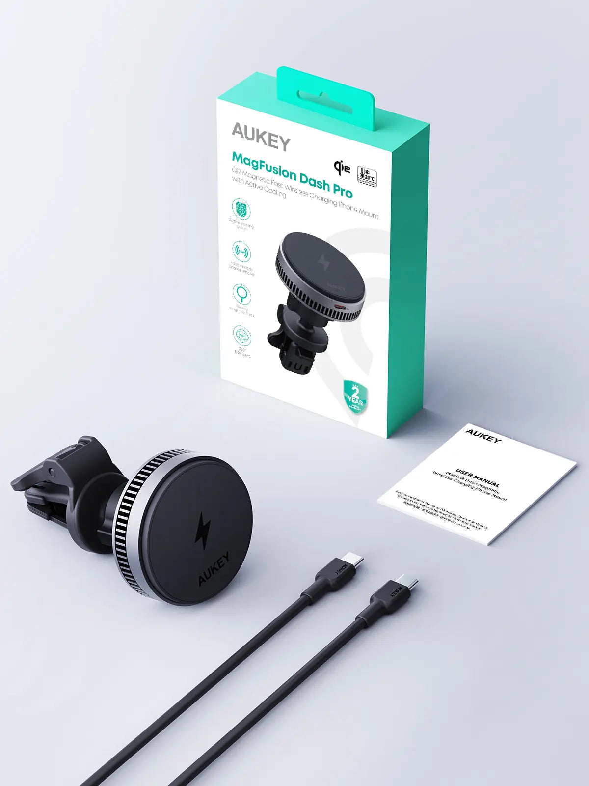 Aukey 15W MagSafe Wireless Car Charger with Active Cooling - SuperSaverAU - view 10