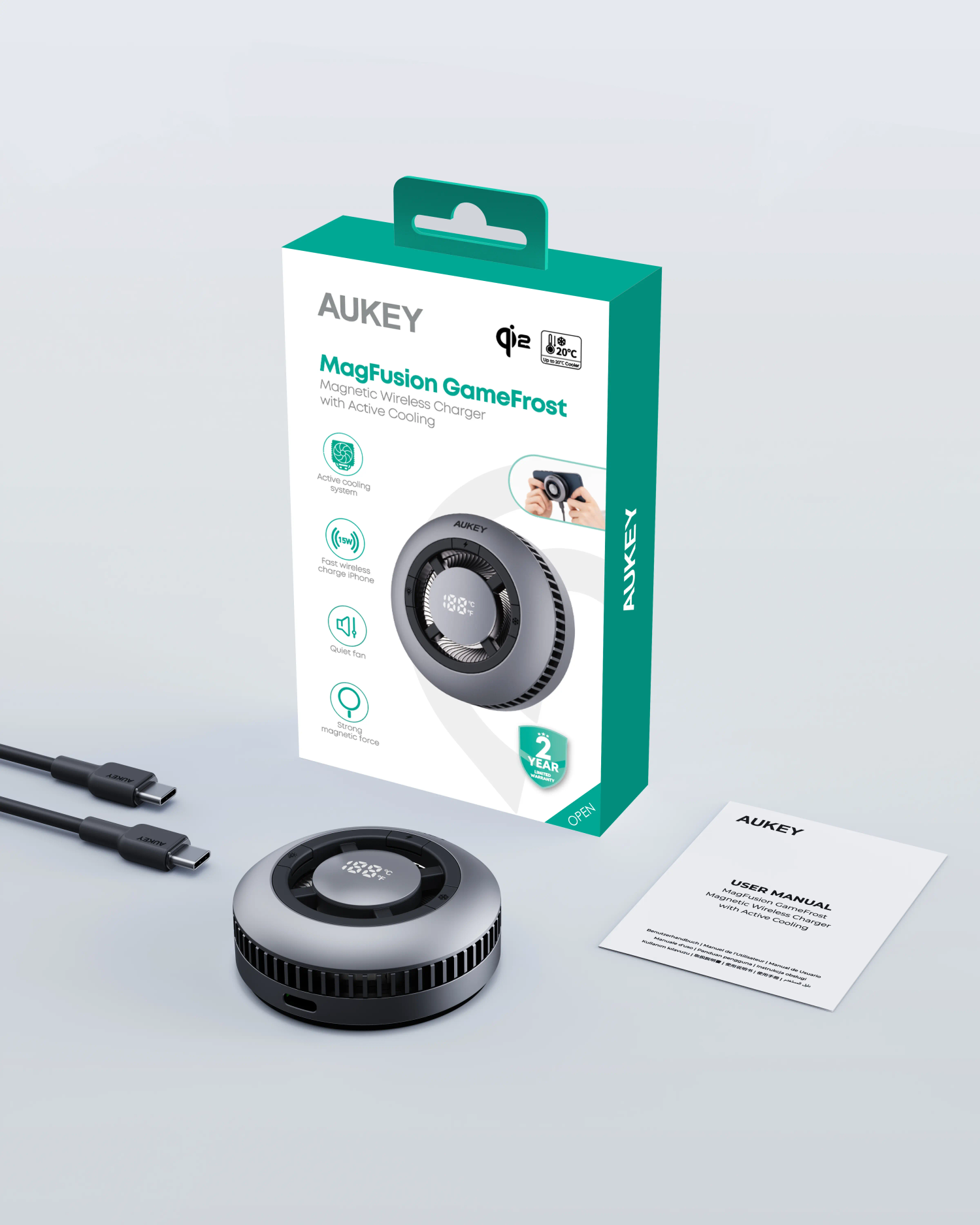 Aukey GameFrost Magnetic Wireless Charger with Active Cooling - SuperSaverAU - view 8