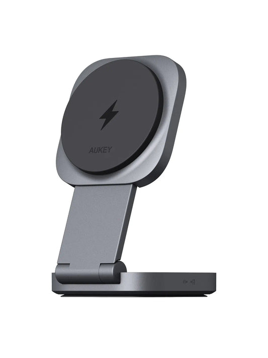 Aukey Foldable 2-in-1 Magnetic Wireless Charger - Qi2 Technology