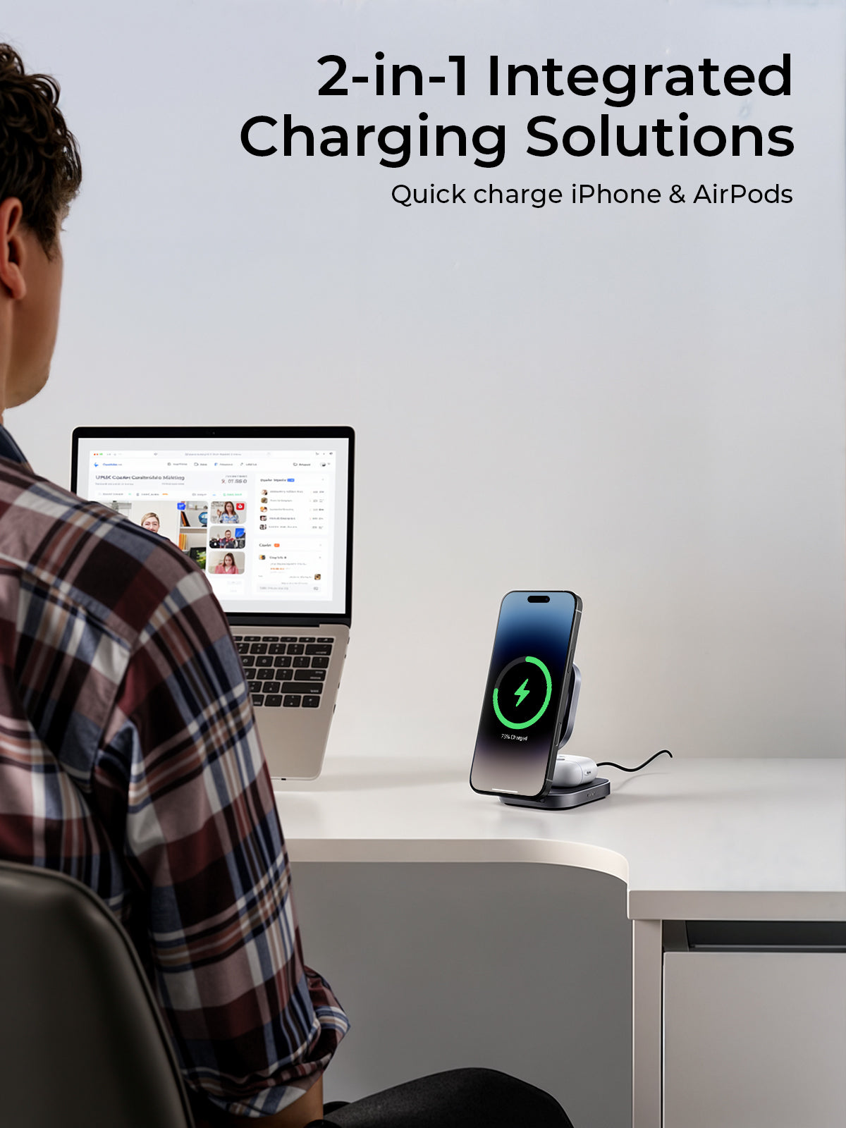 Aukey Foldable 2-in-1 Magnetic Wireless Charger - Qi2 Technology - SuperSaverAU - view 4