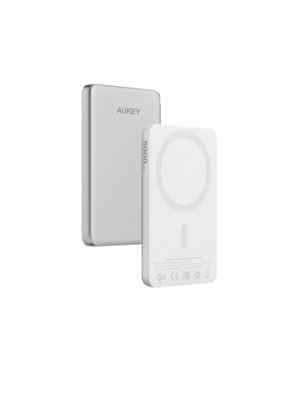 Aukey MagFusion Wireless Power Bank 5000mAh - White