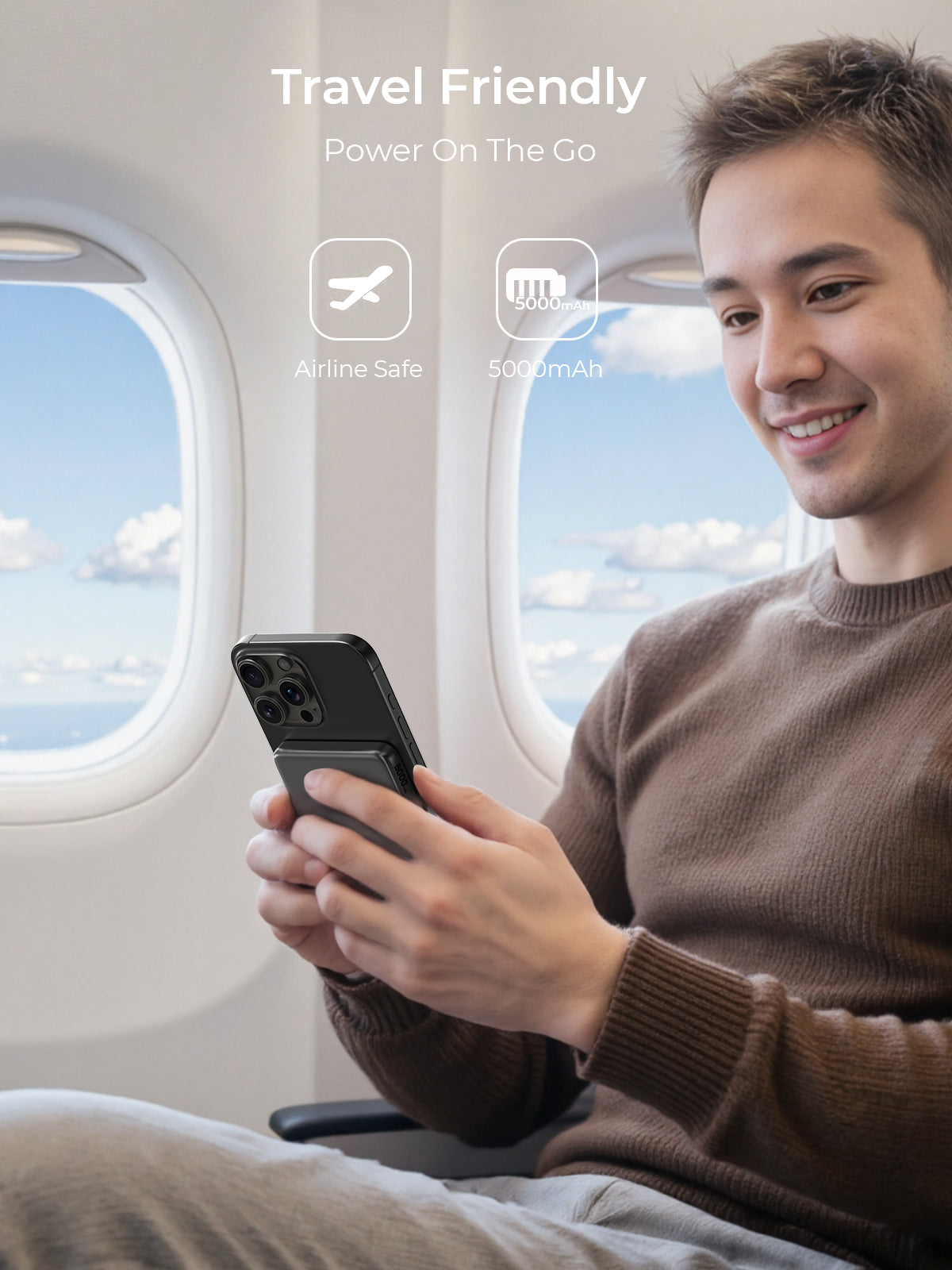 Aukey MagFusion Wireless Power Bank 5000mAh - White