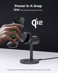 Aukey 3-in-1 Qi2 Magnetic Wireless Charging Station - Fast Charge - SuperSaverAU - view 4