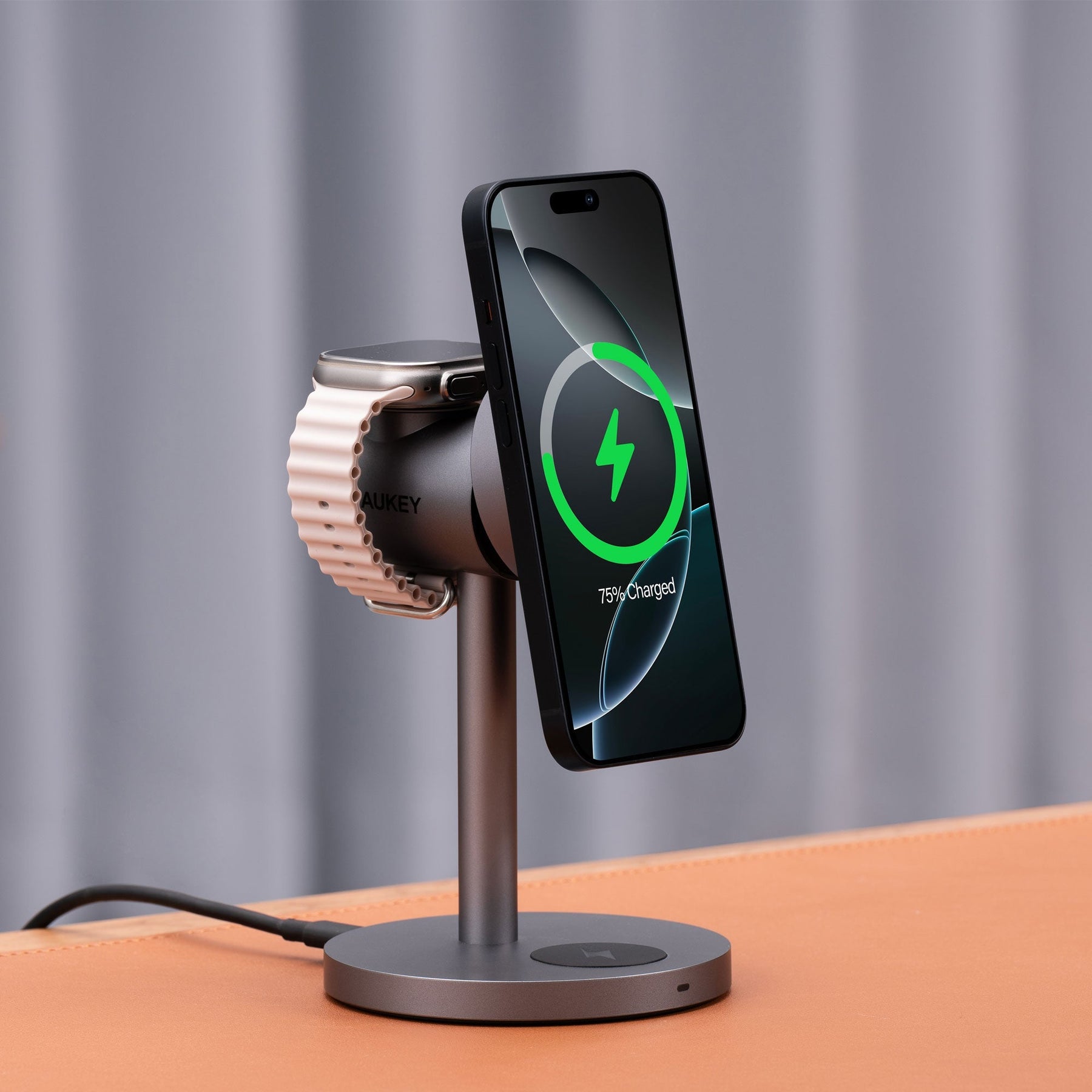 Aukey 3-in-1 Qi2 Magnetic Wireless Charging Station - Fast Charge - SuperSaverAU - view 5