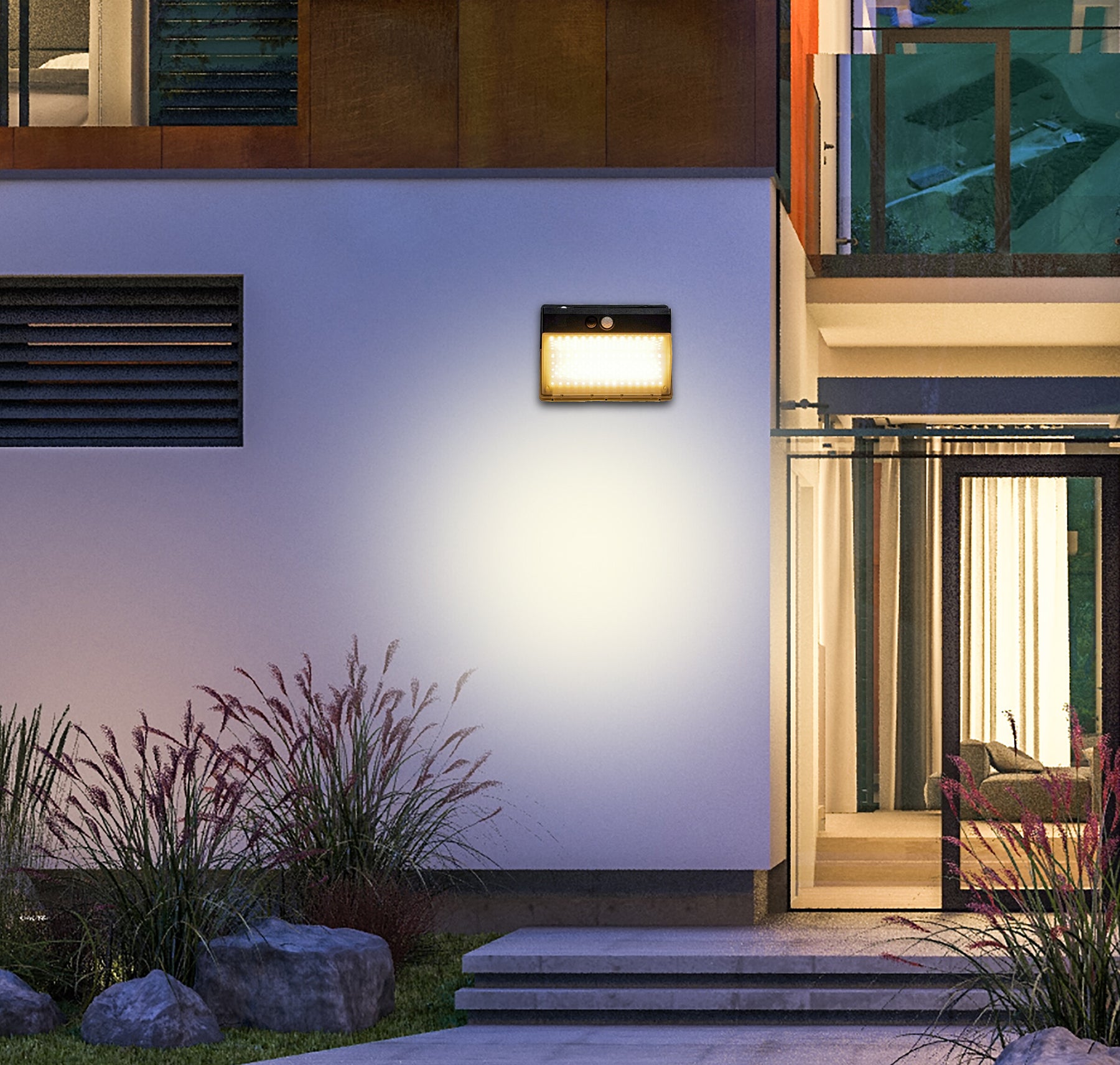 Solar LED Wall Light with Sensor - 6W 600LM (60PCS) - SuperSaverAU - view 2