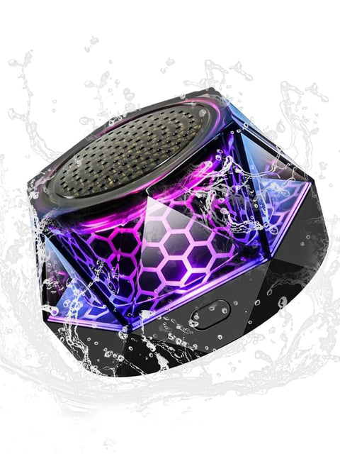 Premium Black Magnetic Bluetooth Speaker with RGB Light IPX7 Waterproof