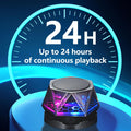 Premium Black Magnetic Bluetooth Speaker with RGB Light IPX7 Waterproof