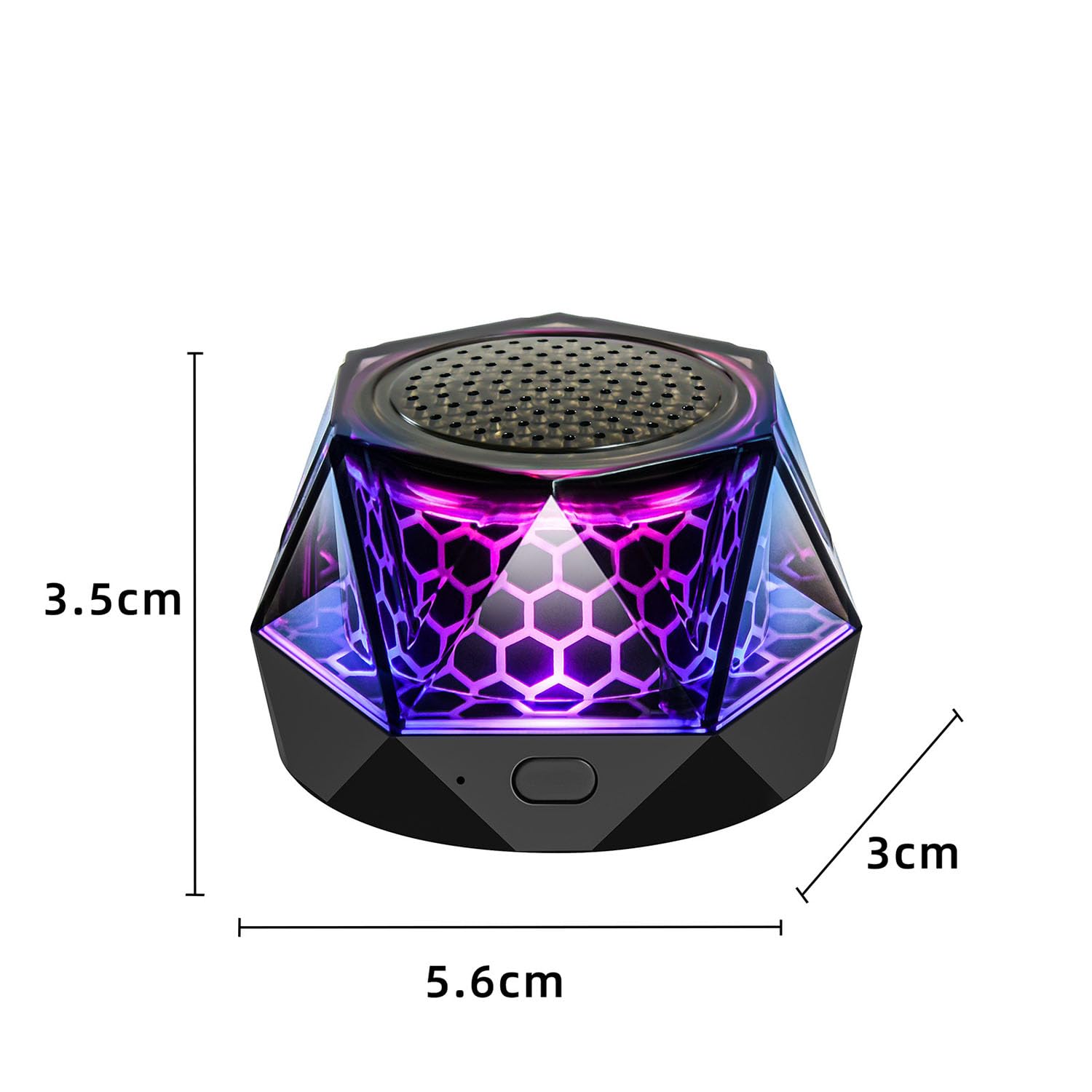 Premium Black Magnetic Bluetooth Speaker with RGB Light IPX7 Waterproof
