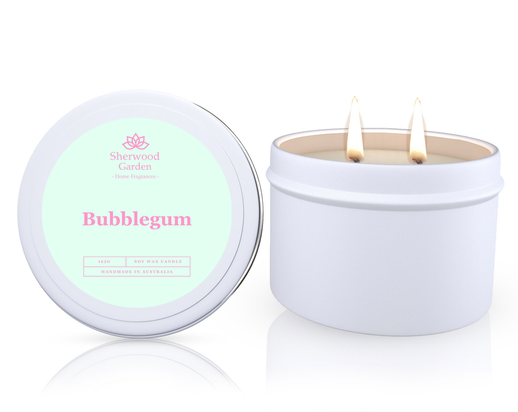 Bubblegum Soy Candle Tin 165g - Handmade, 25hrs+ Burn Time, Sweet Fruity Scent - SuperSaverAU - view 1