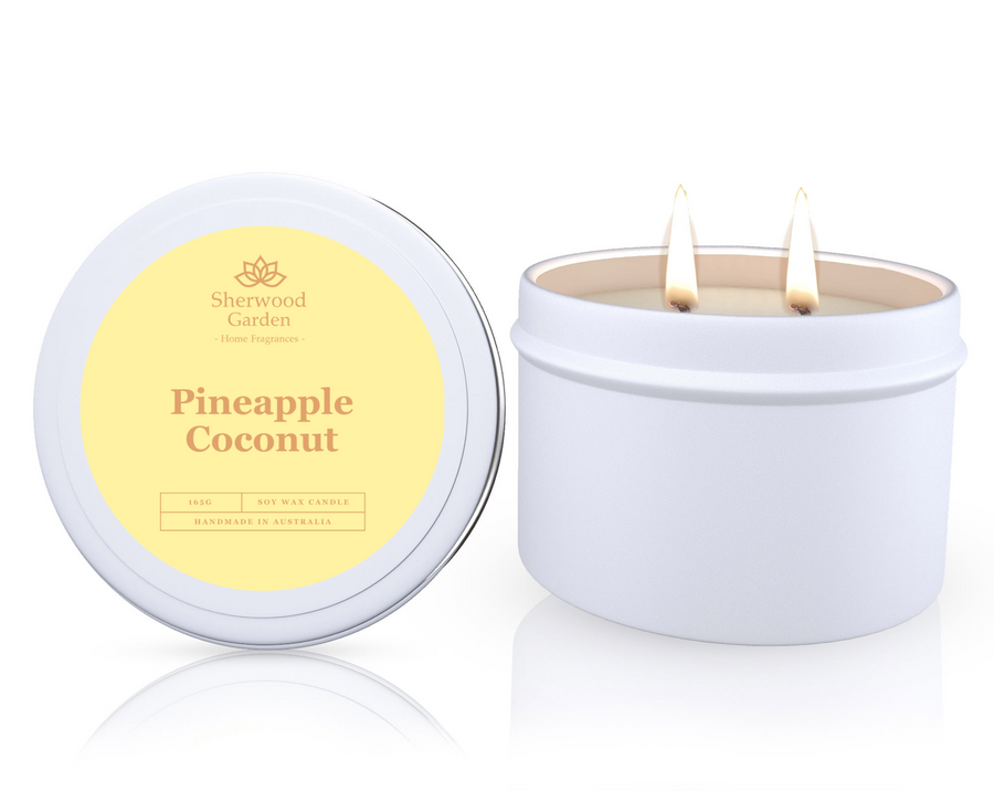 Pineapple Coconut Soy Candle Tin 165g - Handmade, 25hrs+ Burn Time - SuperSaverAU - view 1
