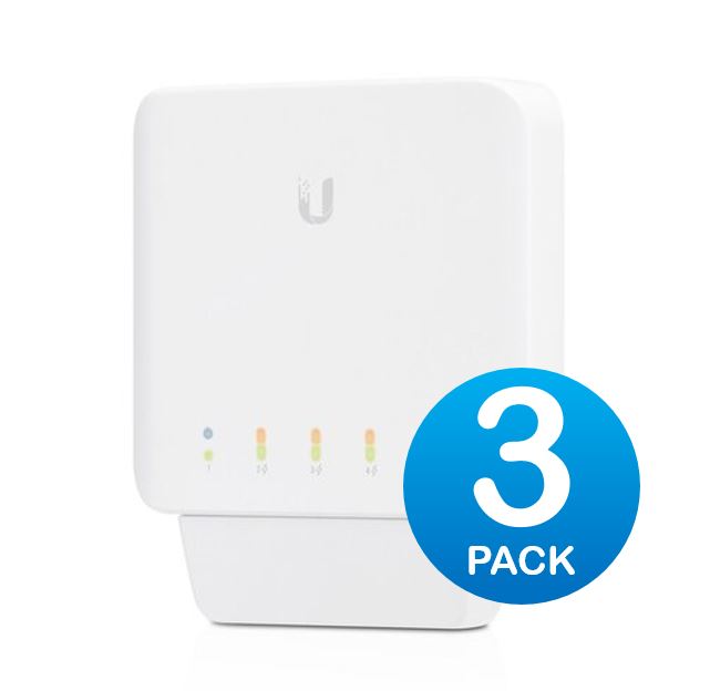 Ubiquiti USW Flex 3 Pack - Managed Layer 2 Gigabit Switch with PoE Support