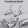 NNEOBA Portable Aluminum Laptop Stand - Adjustable Height, Lightweight, Silver - SuperSaverAU - view 2