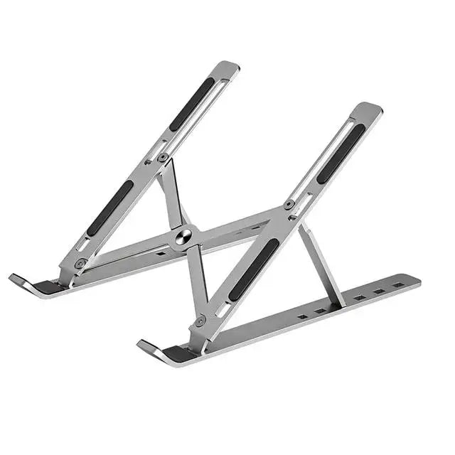 NNEOBA Portable Aluminum Laptop Stand - Adjustable Height, Lightweight, Silver