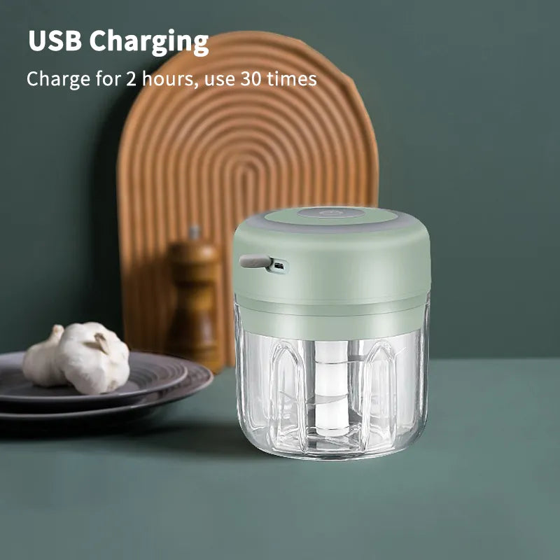 NNEOBA Mini Electric Food Chopper, 250 mL + 100 mL, One-Touch Operation, Safe Design - SuperSaverAU - view 2