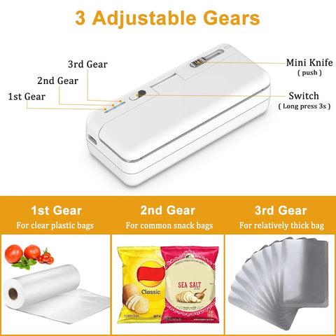 NNEOBA Mini Plastic Bag Sealer - Rechargeable, Airtight Food Sealer, Compact - SuperSaverAU - view 1