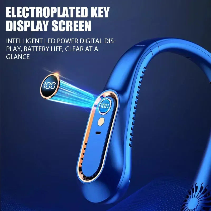 NNEOBA Neck Bladeless Fan Mini Portable - 2000 mAh, 5 Speeds, USB Charging, Hands-Free - SuperSaverAU - view 5