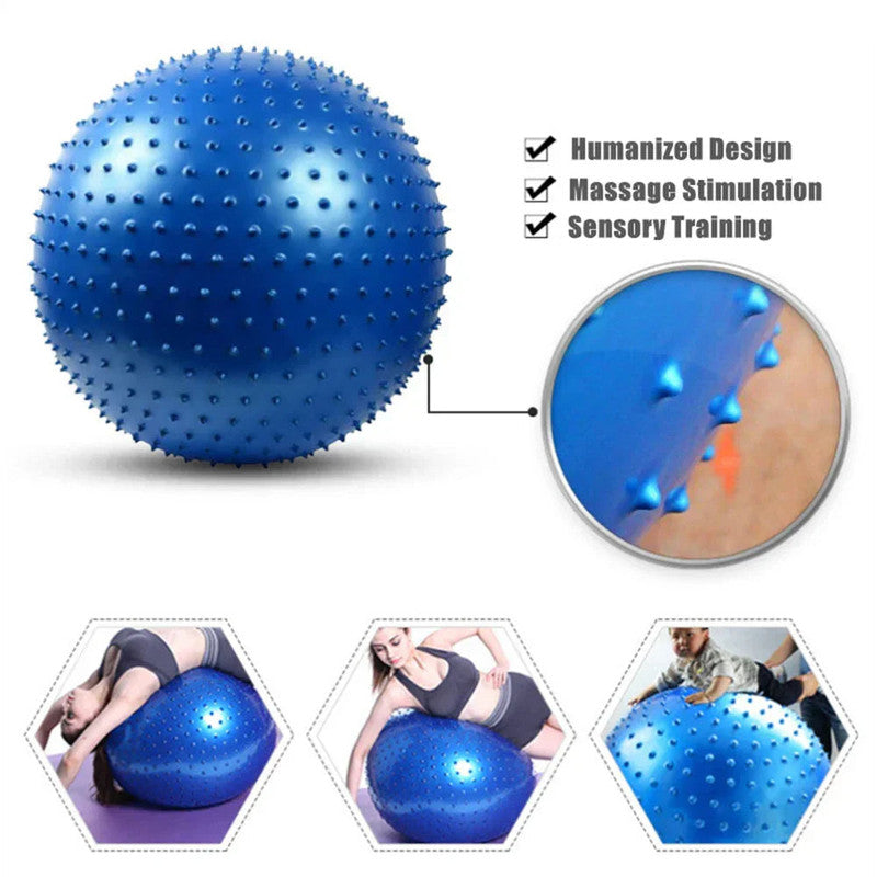 NNEOBA Blue 75cm PVC Yoga Massage Ball for Core Balance and Posture Training