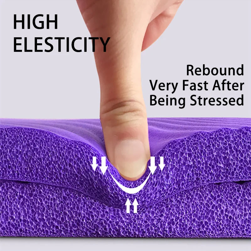 Premium Purple 15mm Anti-Slip Yoga Mat with Carry Bag - 185 x 60cm