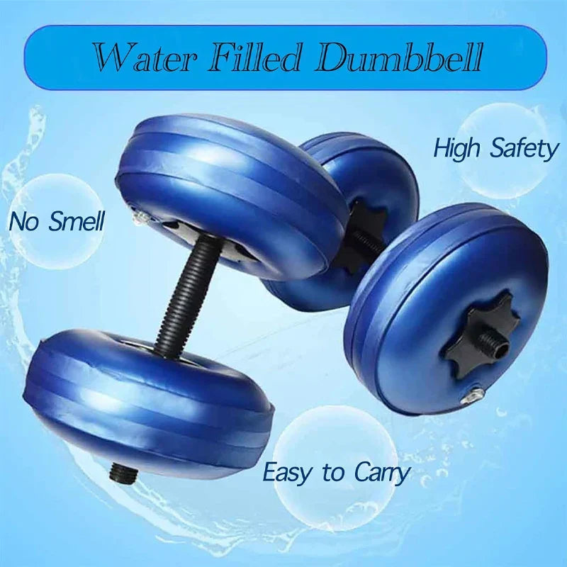 NNEOBA Blue Adjustable Water-Filled Dumbbell Set - 8-10kg