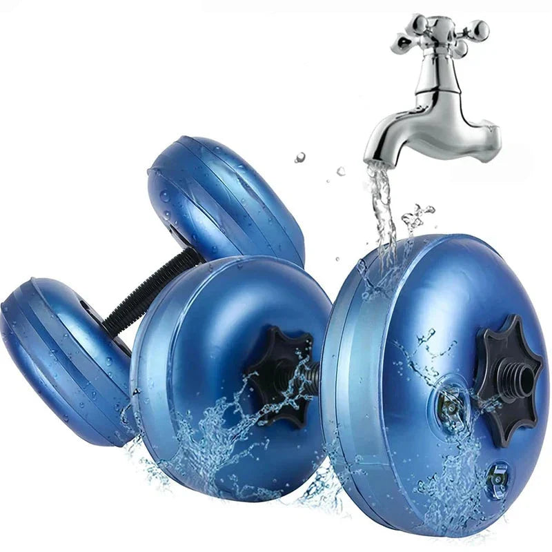 NNEOBA Blue Adjustable Water-Filled Dumbbell Set - 8-10kg