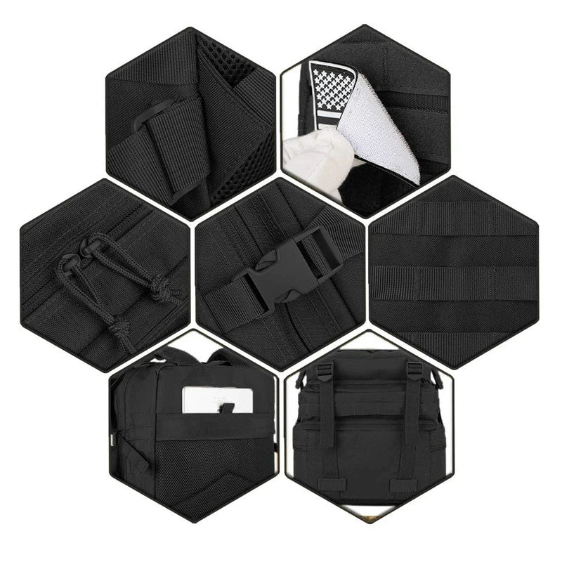 Premium Tactical MOLLE Backpack – Black 45L, Water-Resistant 900D Fabric