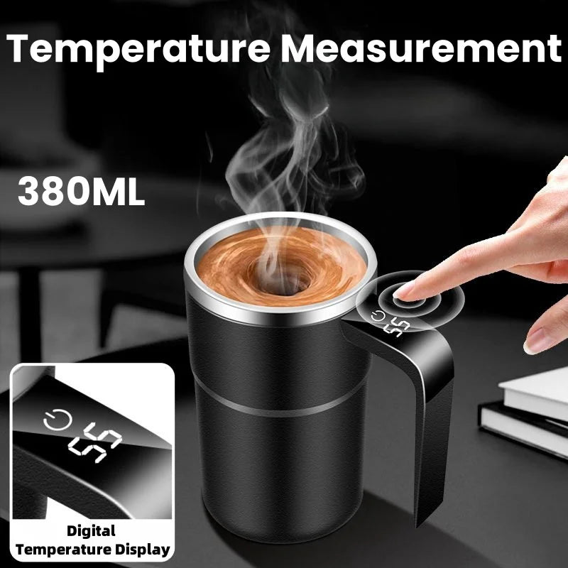 Premium 380ml Self Stirring Electric Coffee Mug with LCD Temperature Display