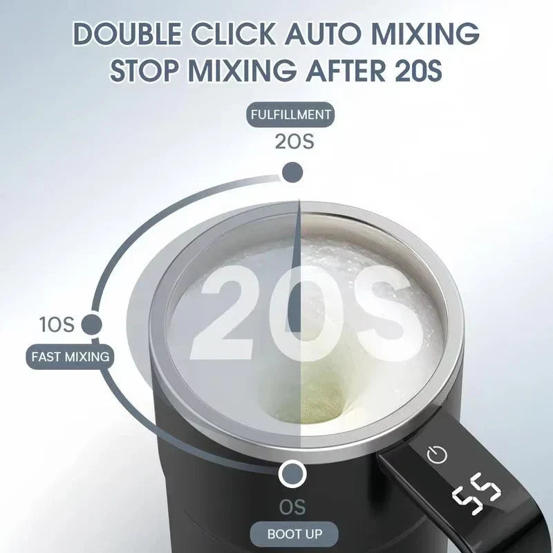 Premium 380ml Self Stirring Electric Coffee Mug with LCD Temperature Display