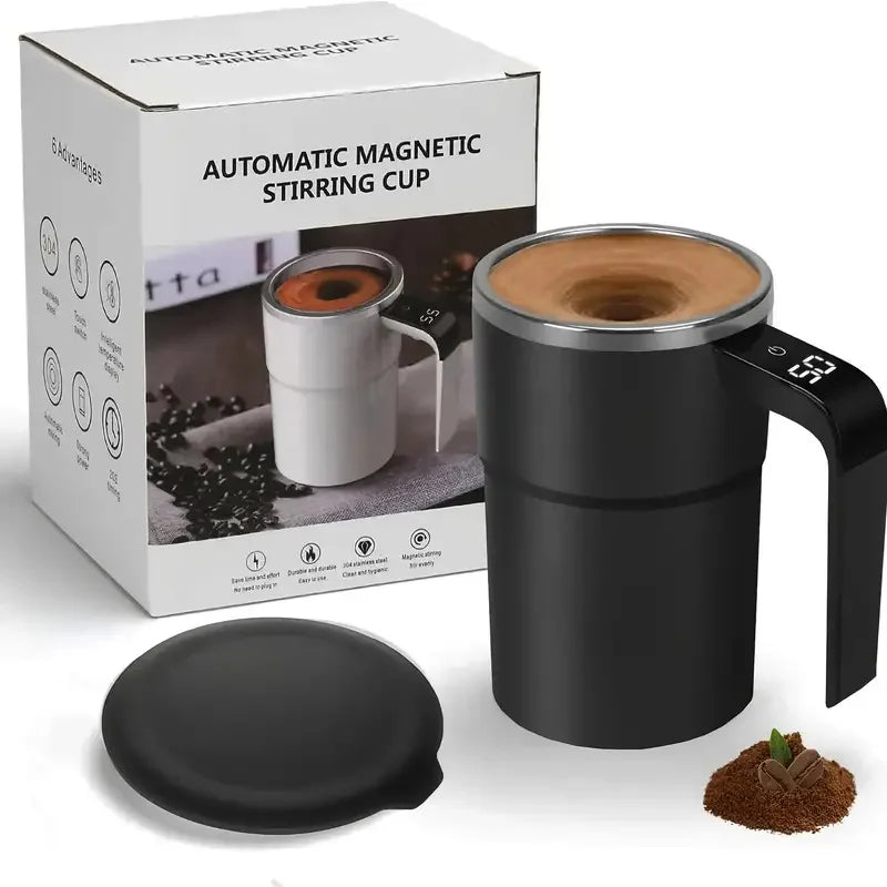 Premium 380ml Self Stirring Electric Coffee Mug with LCD Temperature Display