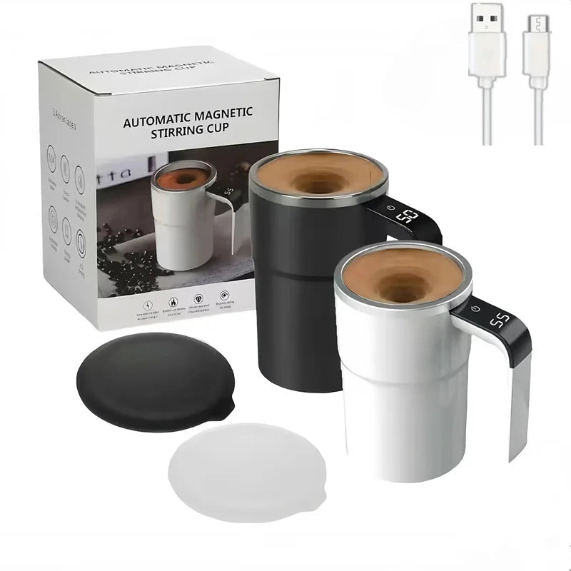 Premium 380ml Self Stirring Electric Coffee Mug with LCD Temperature Display