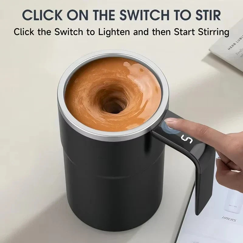 Premium 380ml Self Stirring Electric Coffee Mug with LCD Temperature Display