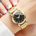 Premium 2 Pack Couple Quartz Analog Watches Set Gold Black