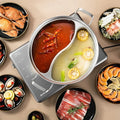 Premium Twin Divided Hot Pot – Silver 316 Stainless Steel 32cm